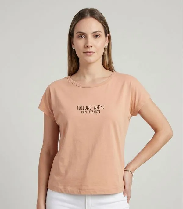 Blusa Feminina Com Estampa Localizada Infinita Cor Marrom GG