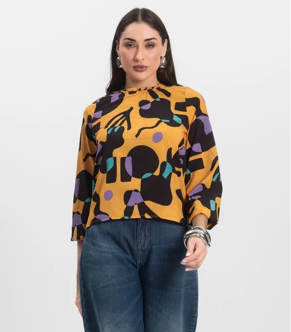 Blusa Manga Longa Infinita Cor Amarelo G