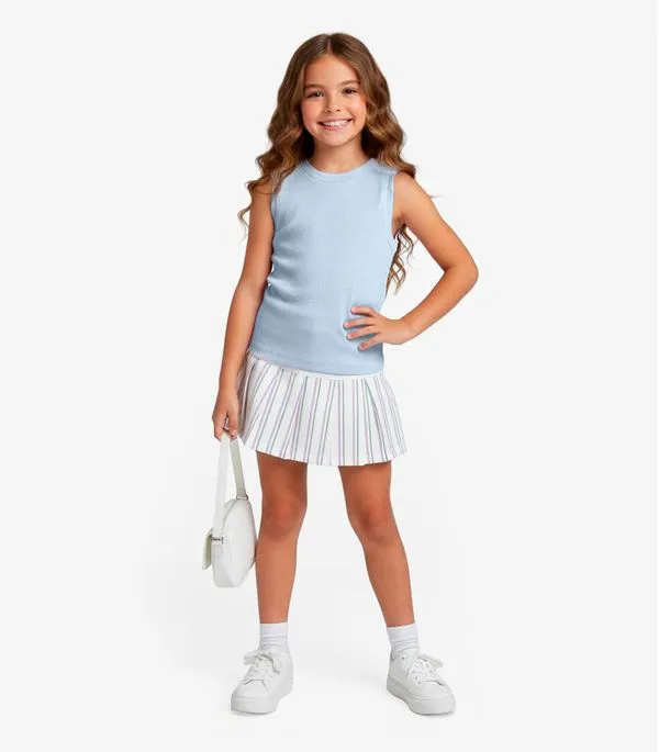 Regata Básica Infantil Menina Lisa Soletex Azul 6