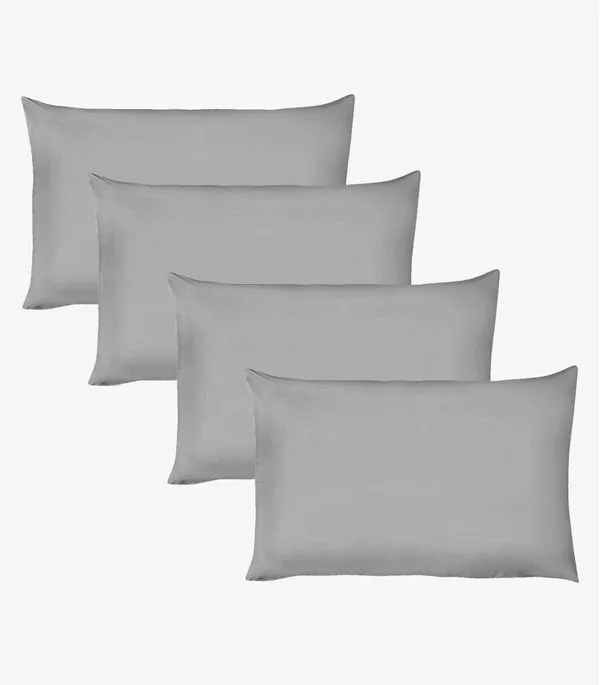 Kit 4 Fronhas Avulsas Lisas Vivaldi Cinza UN
