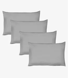 Kit 4 Fronhas Avulsas Lisas Vivaldi Cinza UN
