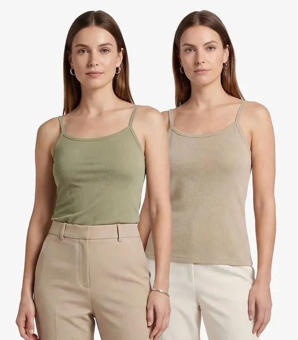 Kit 2 Blusas Femininas Com Alça Fina Infinita Cor Sortidas GG