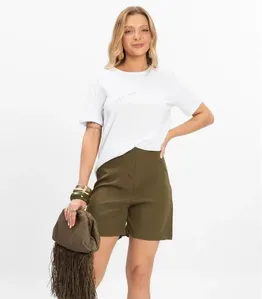 Shorts Feminino Alfaiataria Cós Reto Renaluci Verde G