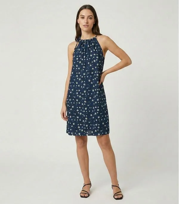Vestido Curto Feminino Em Viscolinho Select Azul M