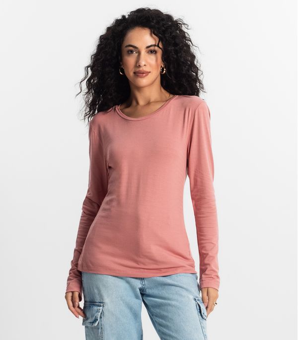 Blusa Manga Longa Feminina Rovitex Rosa M