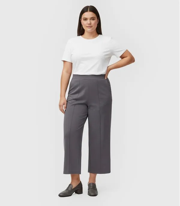 Calça Feminina Pantalona Plus Size Renaluci Cinza G1