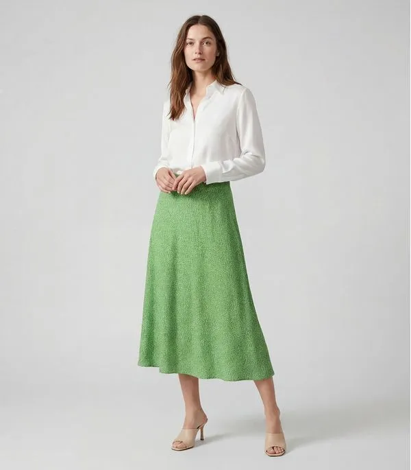 Saia Midi Com Recorte Nas Costas Infinita Cor Verde G