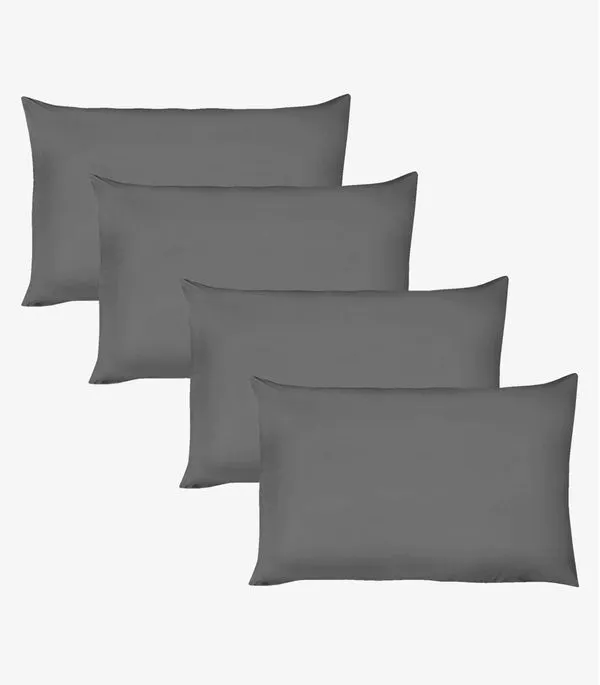 Kit 4 Fronhas Avulsas Premium Fio Penteado Lisa Vivaldi Cinza UN