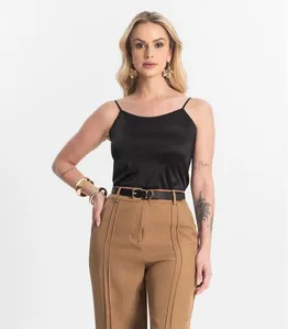 Regata Feminina Em Poliamida Sem Costura Select Preto GG