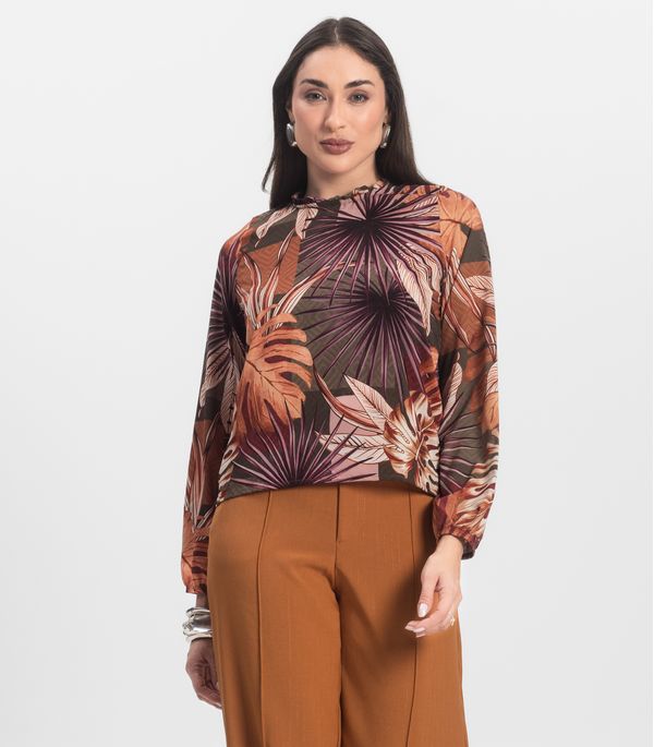 Blusa Manga Longa Infinita Cor Marrom P