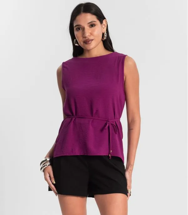 Regata Feminina com Amarração Rovitex Roxo GG