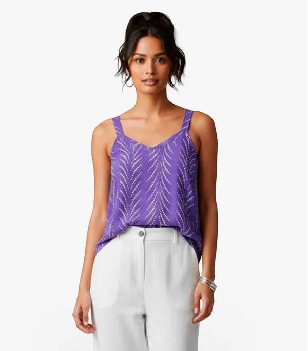 Regata Feminina Quadriculada Infinita Cor Roxo M