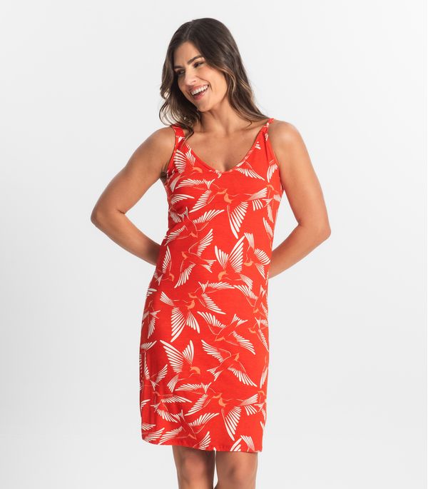 Vestido Estampado Rovitex Laranja G