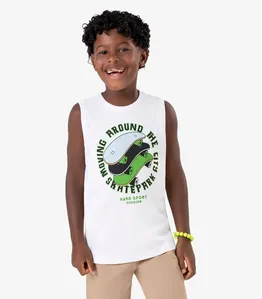 Regata Infantil em Meia Malha Rovi Kids Branco 16