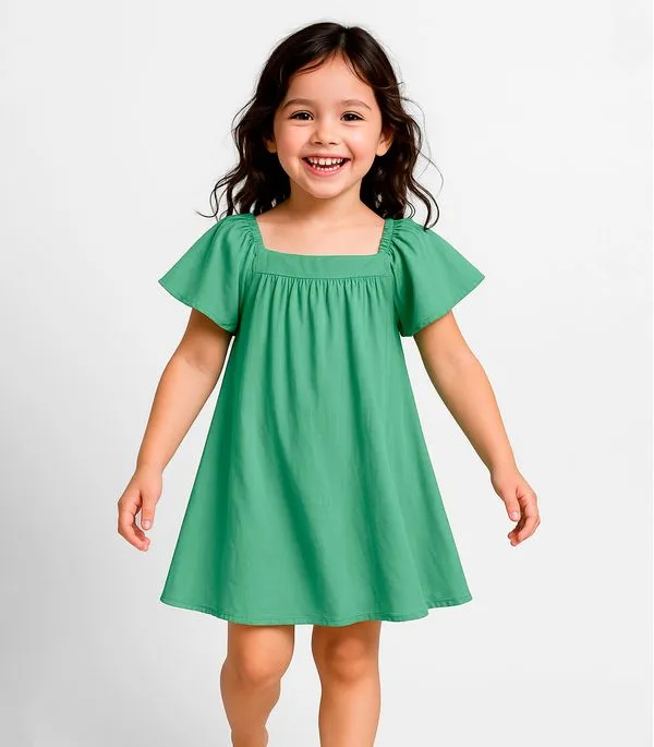 Vestido Infantil em Viscose Infinita Cor Verde 8