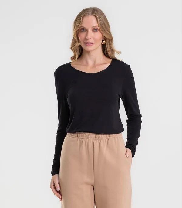 Blusa Feminina Manga Longa Rovitex Preto M