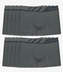 Kit 10 Cuecas Boxer Lisa Microfibra Altomax Cinza M
