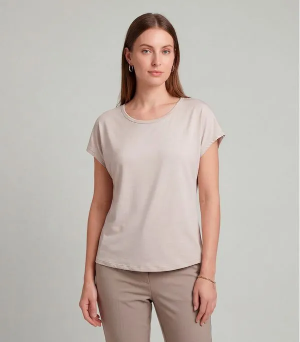 Blusa Feminina em Malha Infinita Cor Marrom GG