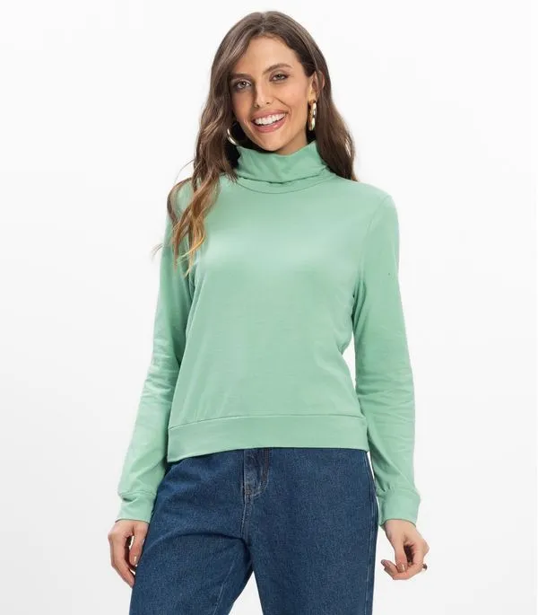 Moletom Gola Alta Infinita Cor Feminino Verde M