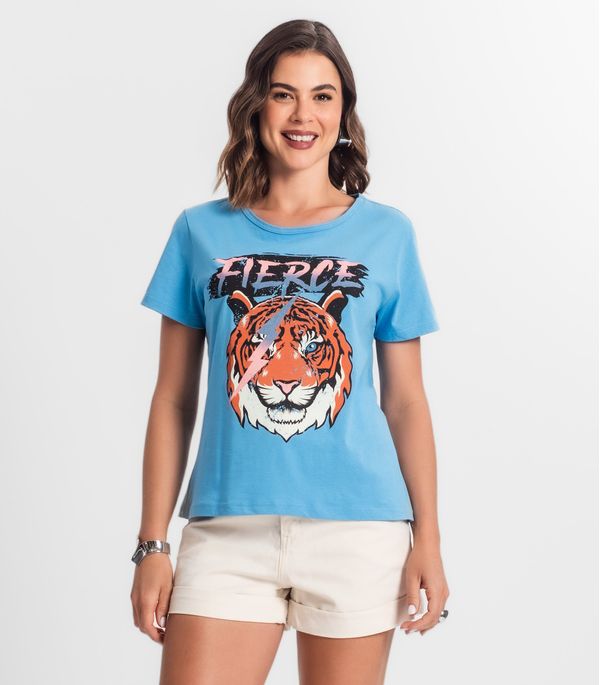 Blusa T-Shirt Feminina Estampada Select Azul GG