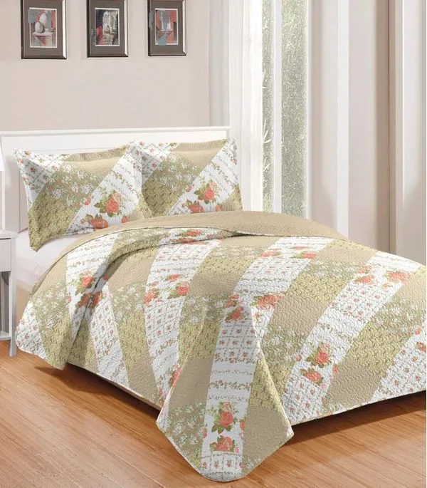 Colcha Casal Bouti Patchwork Microfibra Rozac Verde UN / Verde