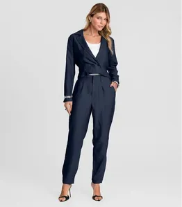 Calça Feminina Cenoura Alfaiataria Dianna Azul P