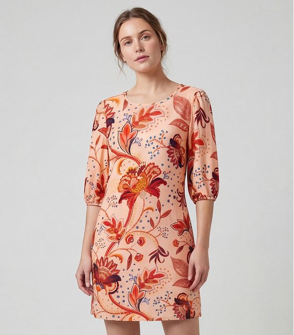 Vestido Midi Com Manga Flare 3/4 Infinita Cor Marrom G