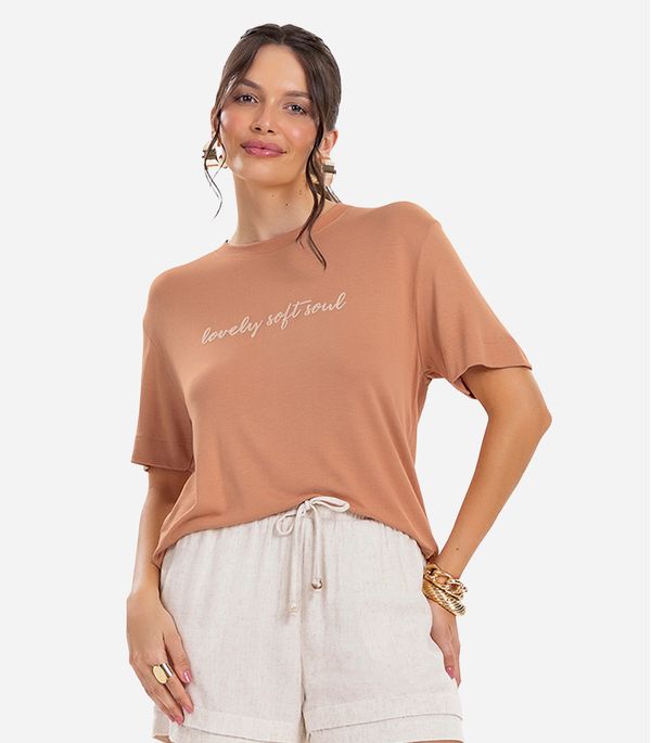 Blusa Feminina Visco Tricot Rovitex Marrom GG
