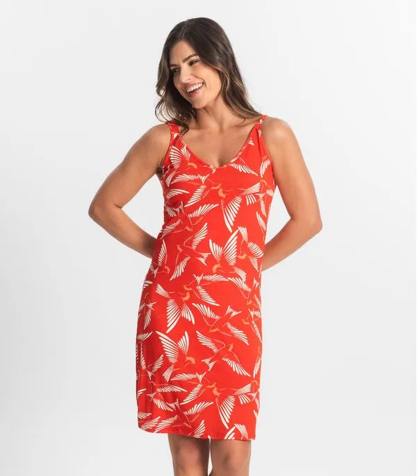 Vestido Estampado Rovitex Laranja GG