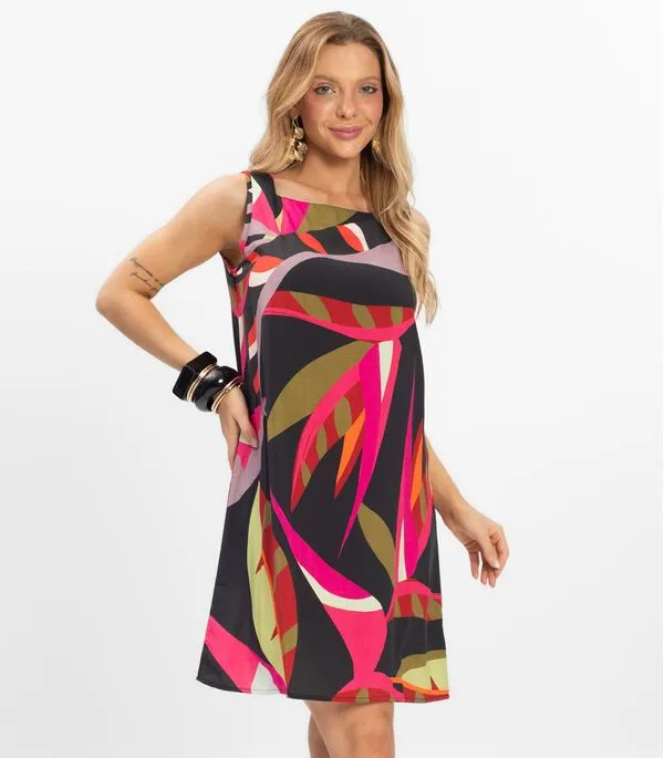 Vestido Curto Viscose Kyara Feminio Rovitex Preto M