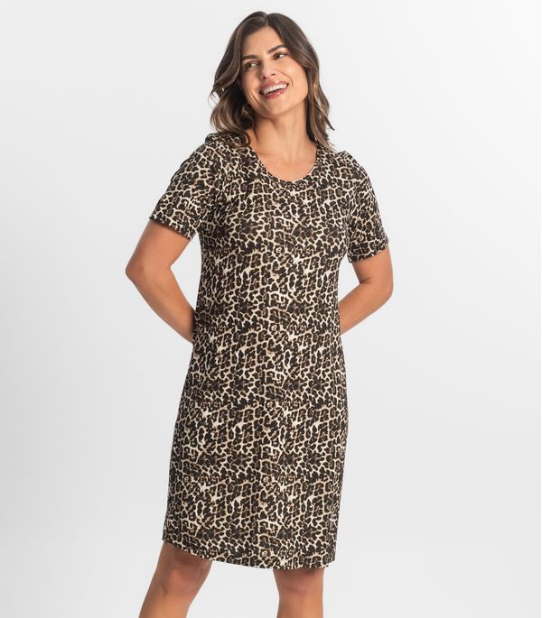 Vestido Feminino Estampado Select Bege GG