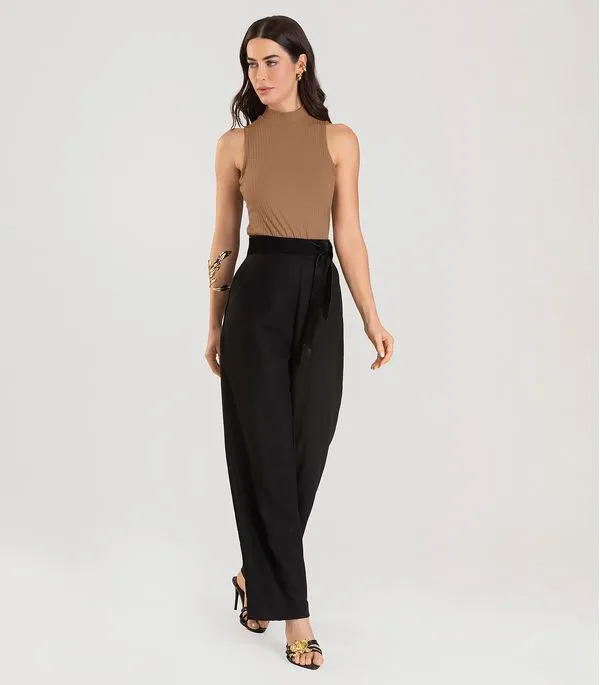 Regata Gola Alta Feminina Dianna Marrom P