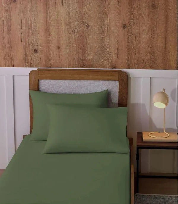 Jogo De Cama Solteiro Malha 2 Peças Liso Vivaldi Verde UN / Verde