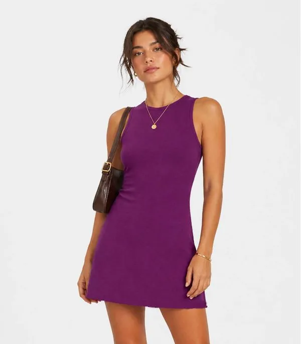 Vestido Feminino Curto Em Malha Visco Infinita Cor Roxo M