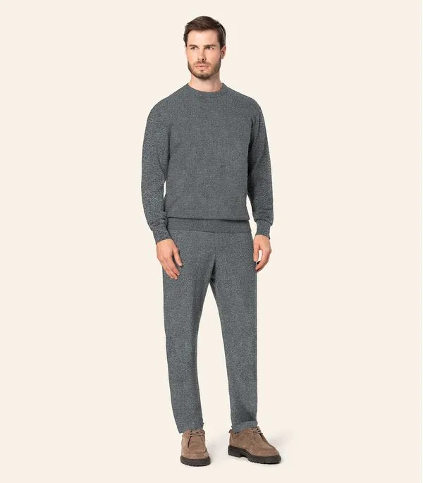 Calça Masculina Moletom Felpado Básico Diametro Cinza M