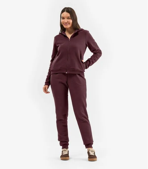 Calça Feminina Jogger Em Moletom Peluciado Rovitex Vermelho PP