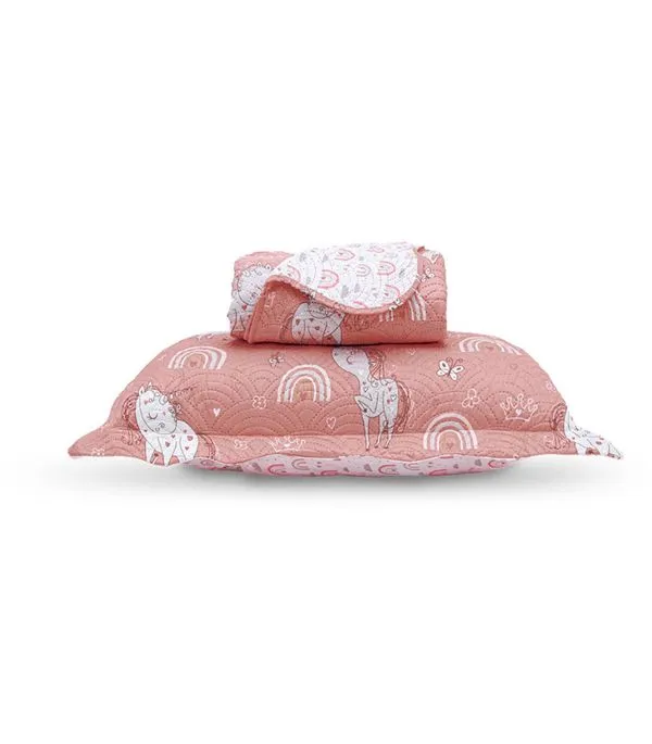 Kit Cobre Leito Casual Kids Solteiro Appel Rosa UN / Rosa