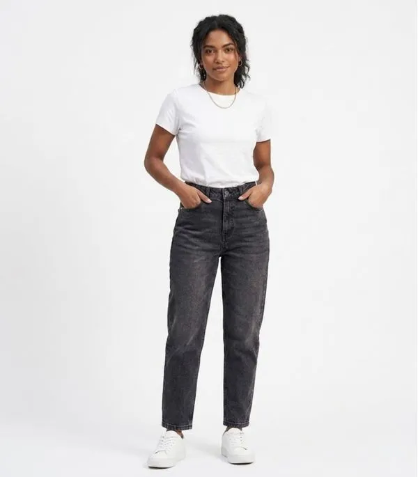 Calça Jeans Feminina Mom Rovitex Preto 46