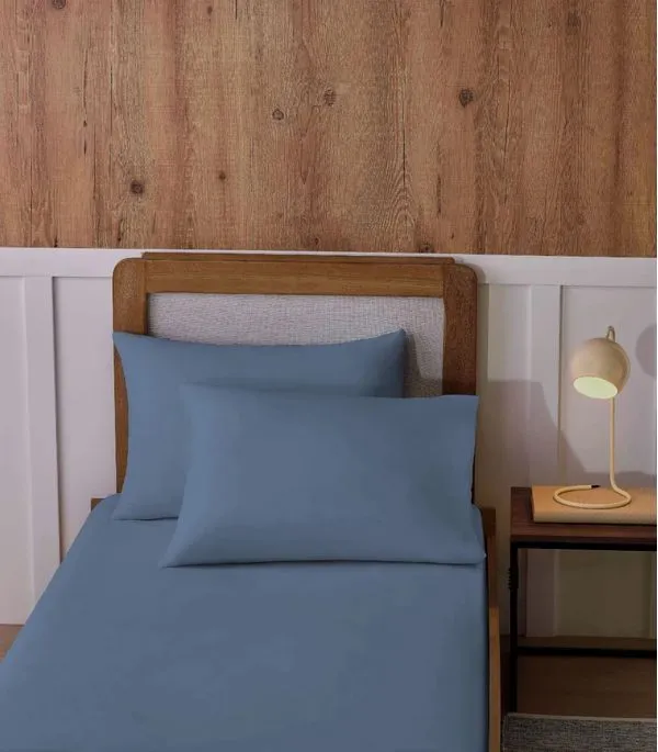 Jogo De Cama Solteiro Malha 2 Peças Liso Vivaldi Azul UN / Azul