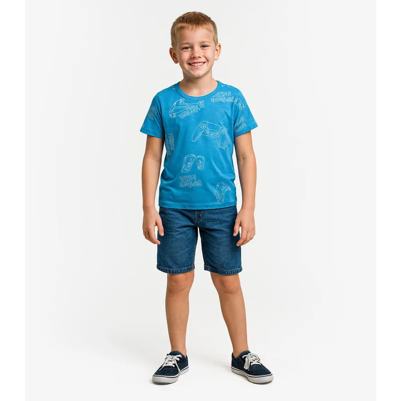 Camiseta Infantil Masculina Infinita Cor Azul