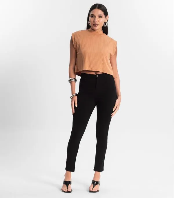 Calça Feminina Em Sarja Rovitex Preto G