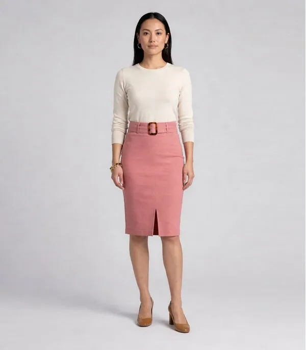 Saia Feminina Bengaline Renaluci Rosa M