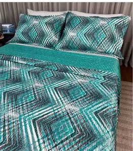 Cobreleito Solteiro Estampado Dupla Face Lepper Verde UN / Verde