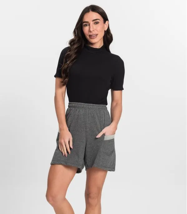 Shorts Feminino Moletinho Infinita Cor Cinza M