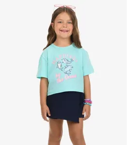 Conjunto Blusa com Shorts Menina Rovi Kids Azul 8