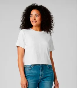 Blusa Feminina Com Tecido Canelado Rovitex Branco GG