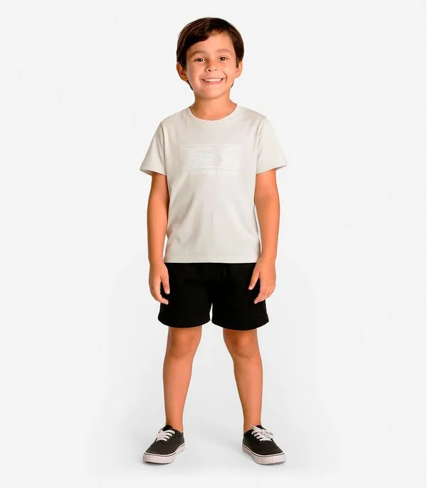 Conjunto Infantil Camiseta Com Bermuda Select Bege 3