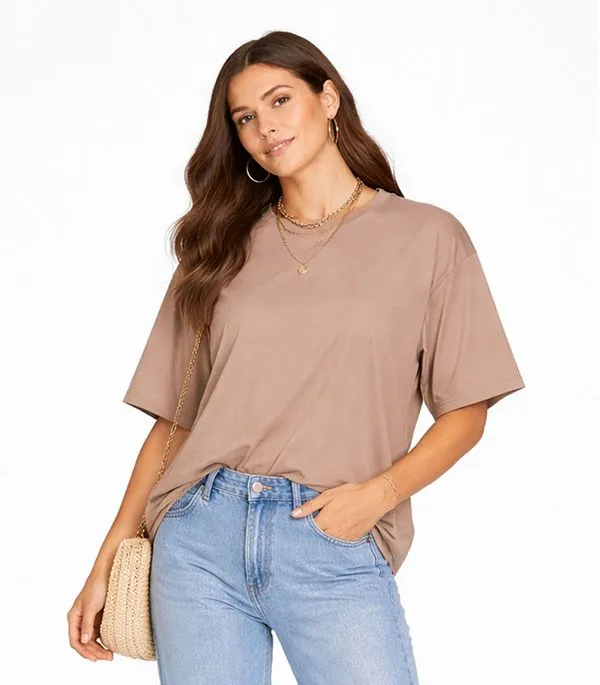 Blusa Feminina Com Mangas Amplas Infinita Cor Marrom GG