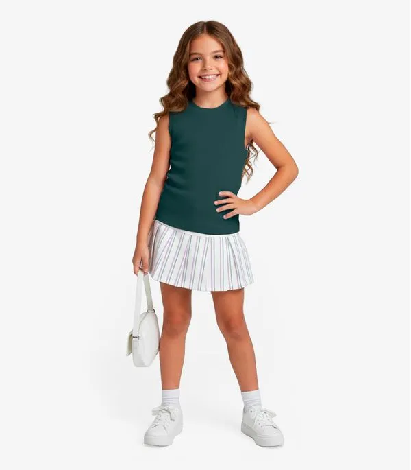 Regata Básica Infantil Menina Lisa Soletex Verde 6