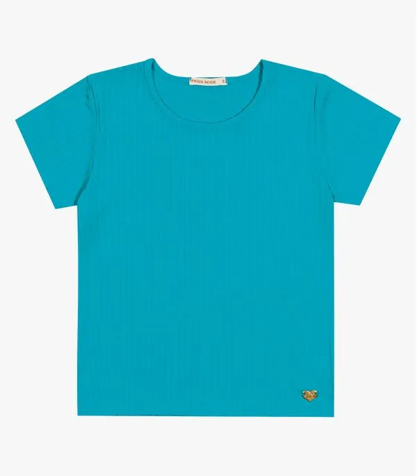Blusa Infantil Feminina Canelada Trick Nick Azul 8